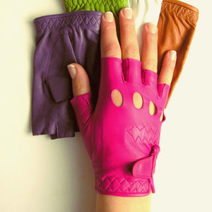 Ines Vintage - Fingerless Fashion Driving Gloves