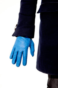 Blue Peccary Leather Gloves for man by Ines Gloves