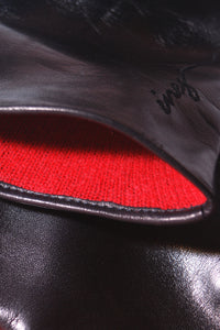Embroidery and Dior Red Cashmere Lining Opera Length Leather Gloves by Ines